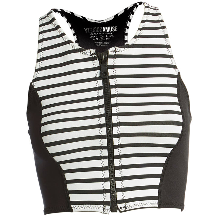 Amuse Society Laka Striped Cropped Neoprene Vest - Women's Black
