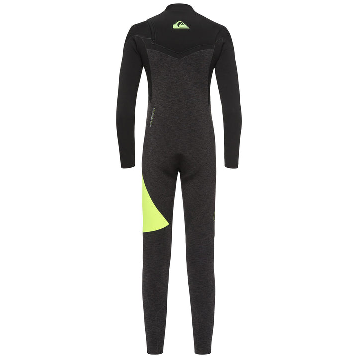 Quiksilver 3/2 Highline Zipperless Wetsuit - Boys' Black Heather/Safety Yellow