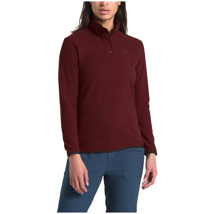The North Face TKA Glacier Snap-Neck Pullover - Women's Deep Garnet Red/Deep Garnet Red
