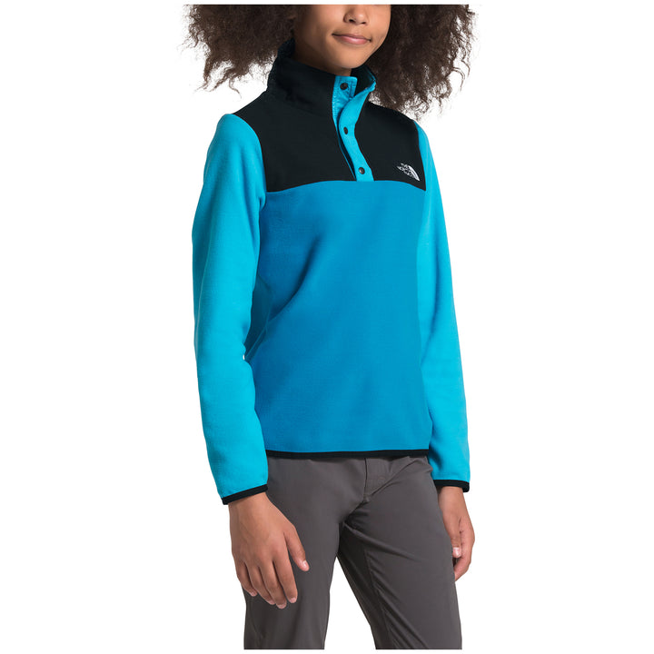 The North Face Glacier 1/4 Snap Pullover - Girls' Acoustic Blue