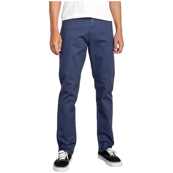 RVCA Daggers Slim-Straight Twill Pants Moody Blue