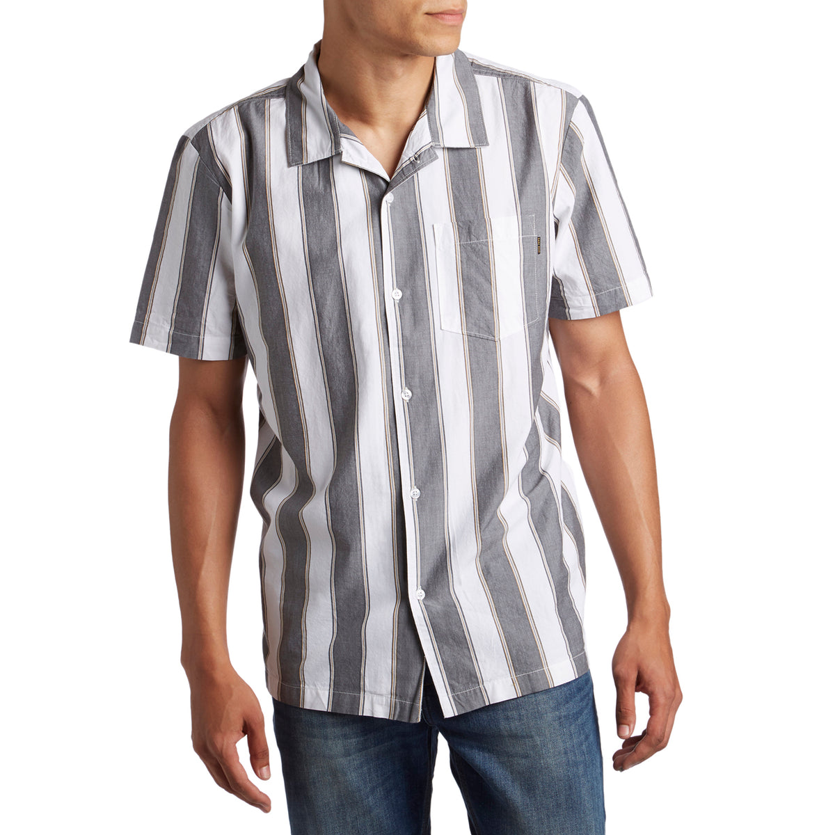 Dark Seas Rosarito Short-Sleeve Shirt Gunmetal/White