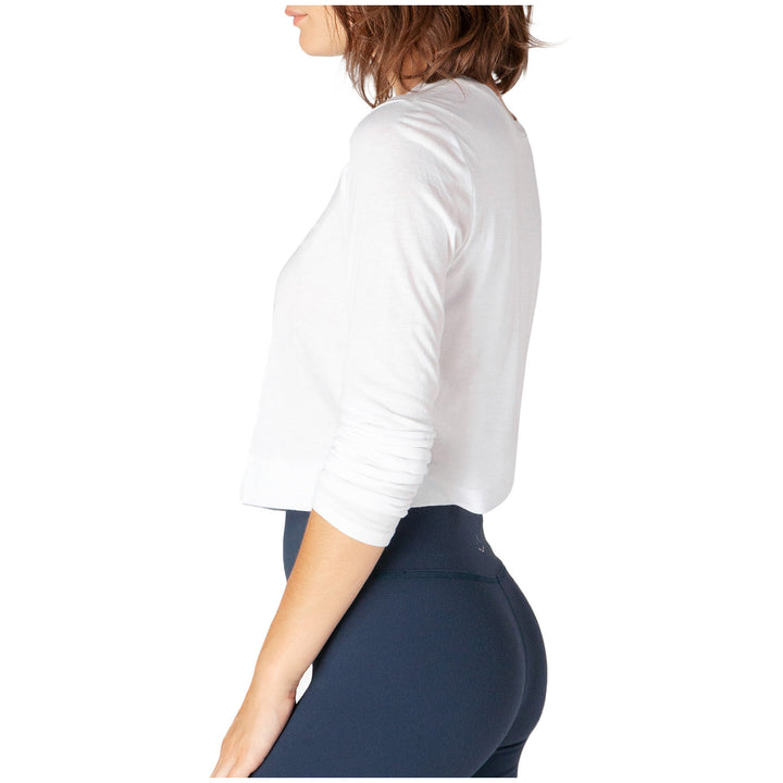 Beyond Yoga Back Out Reversible Cropped Pullover - Women's White