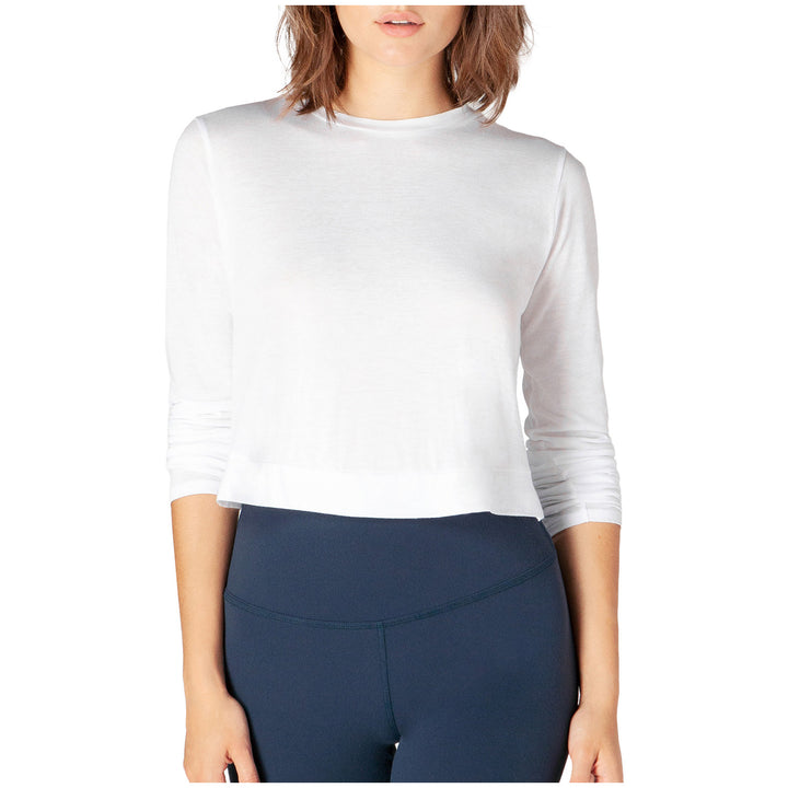 Beyond Yoga Back Out Reversible Cropped Pullover - Women's White