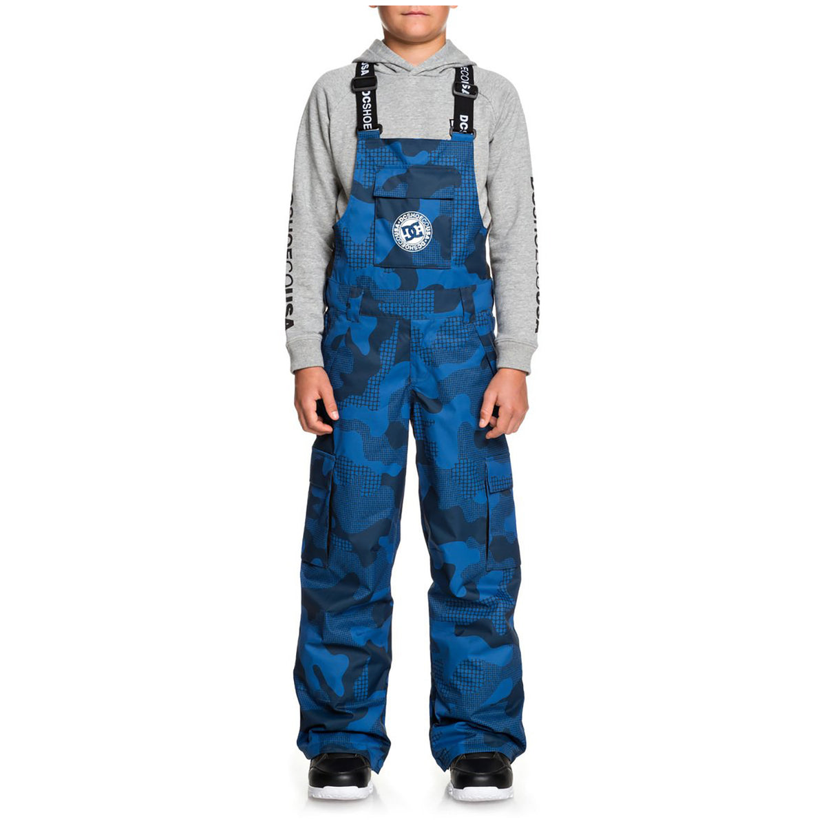 DC Banshee Bibs - Boys' Monaco Blue Yth Pill Camo
