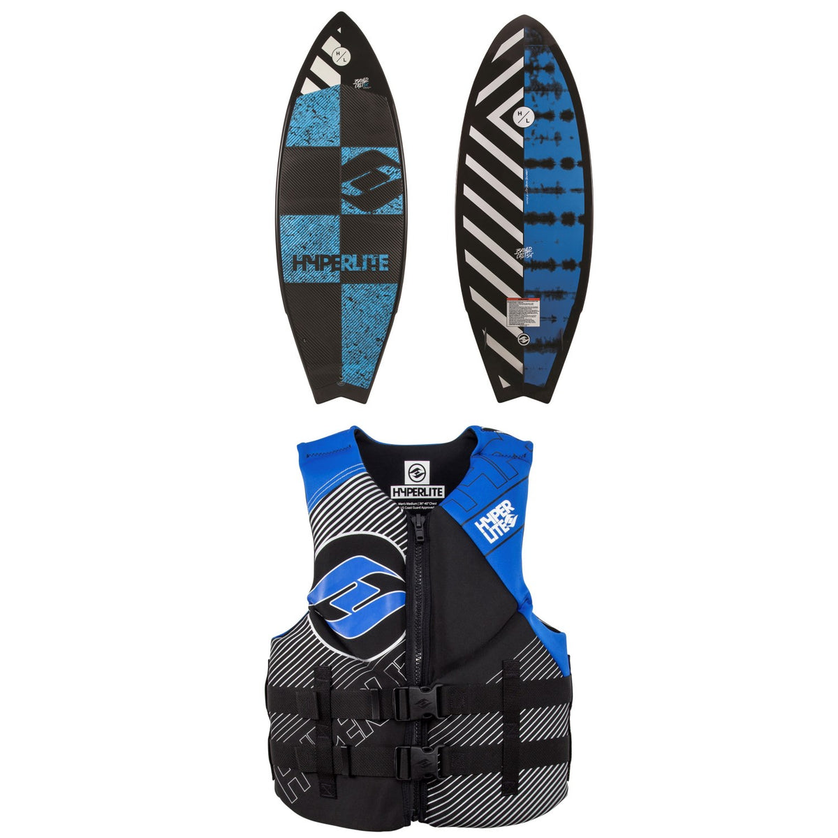 Hyperlite Broadcast Wakesurf Board + Indy Neo CGA Wake Vest 2018