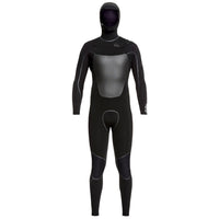 Quiksilver 4/3 Syncro+ Chest Zip LFS Hooded Wetsuit Black::Black