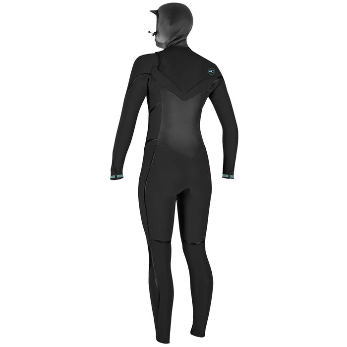 O'Neill 5.5/4+ Psycho Tech Chest Zip Hooded Wetsuit - Women's Black/Black