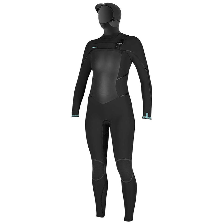 O'Neill 5.5/4+ Psycho Tech Chest Zip Hooded Wetsuit - Women's Black/Black