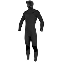 O'Neill 5/4+ Hyperfreak Chest Zip Hooded Wetsuit Black/Black::Black/Black