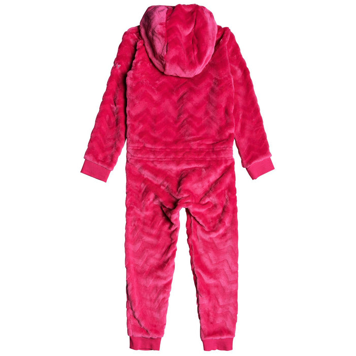 Roxy Cozy Up Hooded Fleece Onesie - Little Girls' Beetroot Pink
