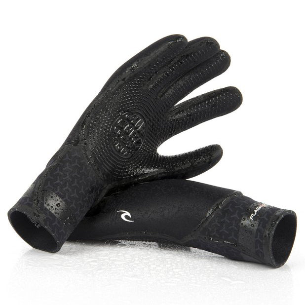 Rip Curl 5/3 Flashbomb 5-Finger Wetsuit Gloves Black