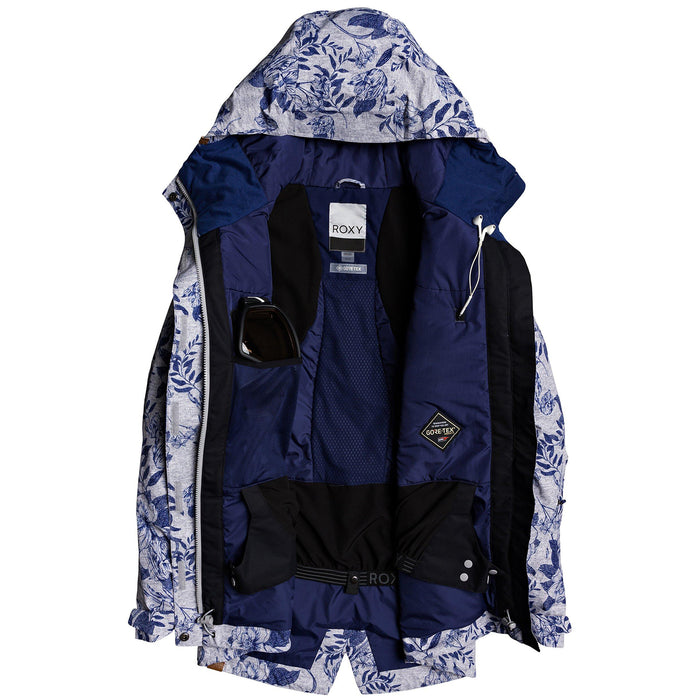 Roxy Glade Printed GORE-TEX 2L Jacket - Women's Heather Grey Botanical Flowers