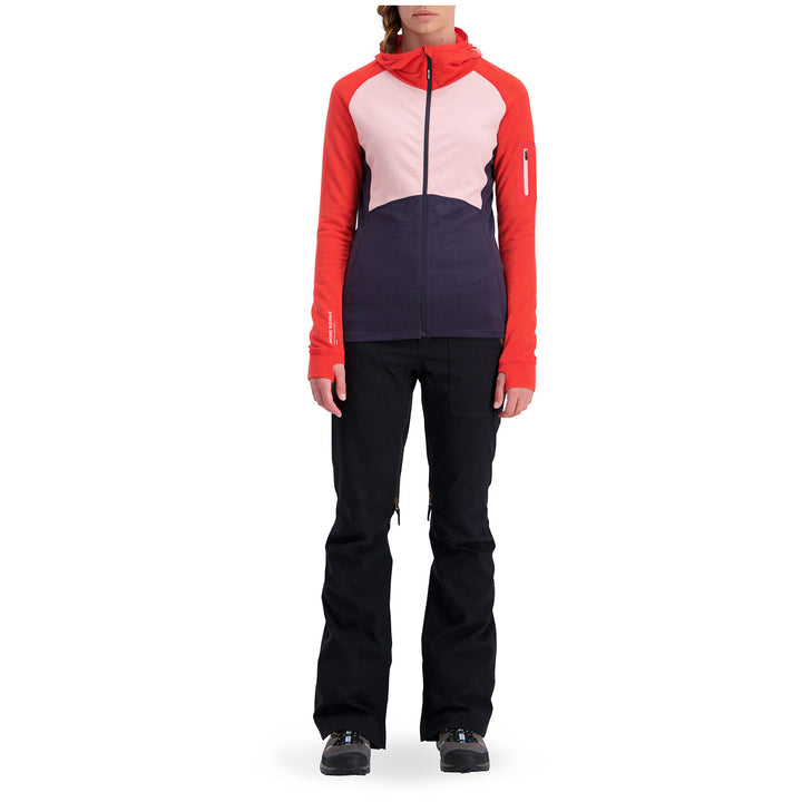 MONS ROYALE Ascend Midi Full Zip Hoodie - Women's 9 Iron/Poppy/Rosewater