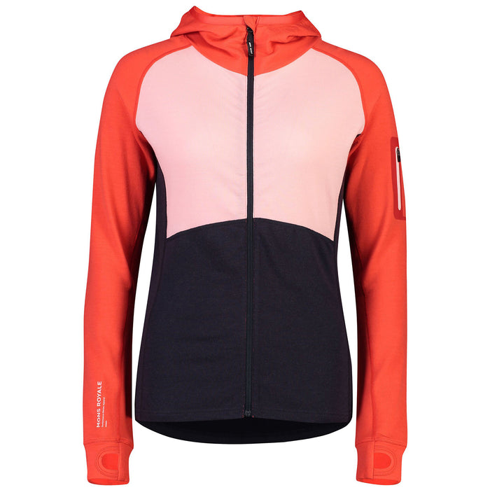 MONS ROYALE Ascend Midi Full Zip Hoodie - Women's 9 Iron/Poppy/Rosewater