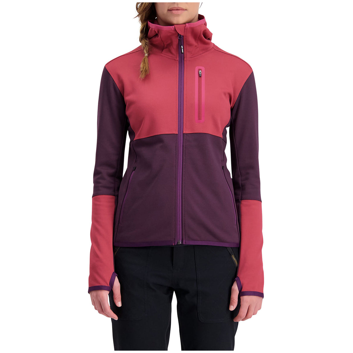MONS ROYALE Approach Tech Mid Hoodie - Women's Eggplant/Rosewood