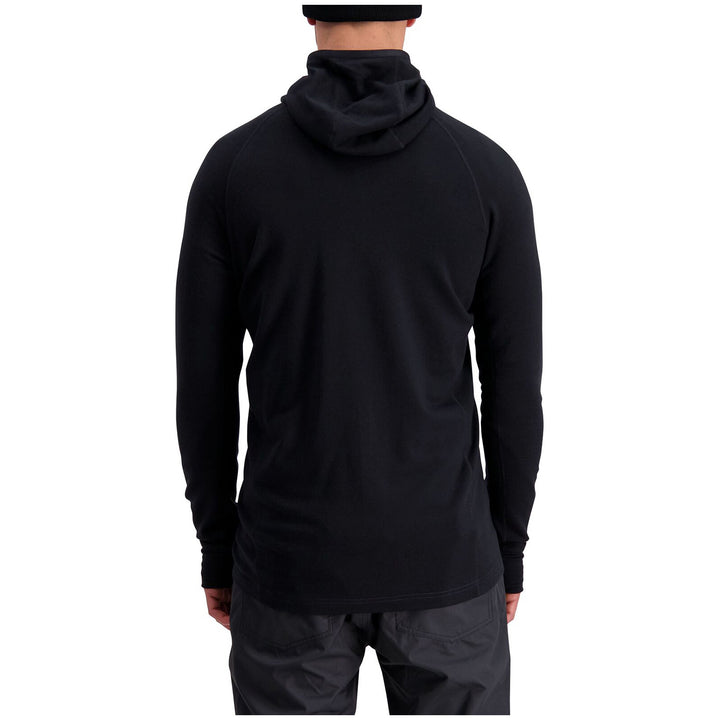 MONS ROYALE Traverse Midi Full Zip Hoodie Black/9 Iron