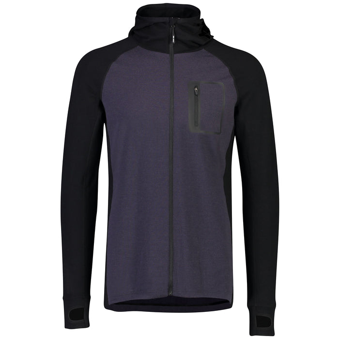 MONS ROYALE Traverse Midi Full Zip Hoodie Black/9 Iron
