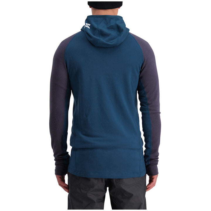 MONS ROYALE Traverse Midi Half Zip Hoodie Atlantic/9 Iron