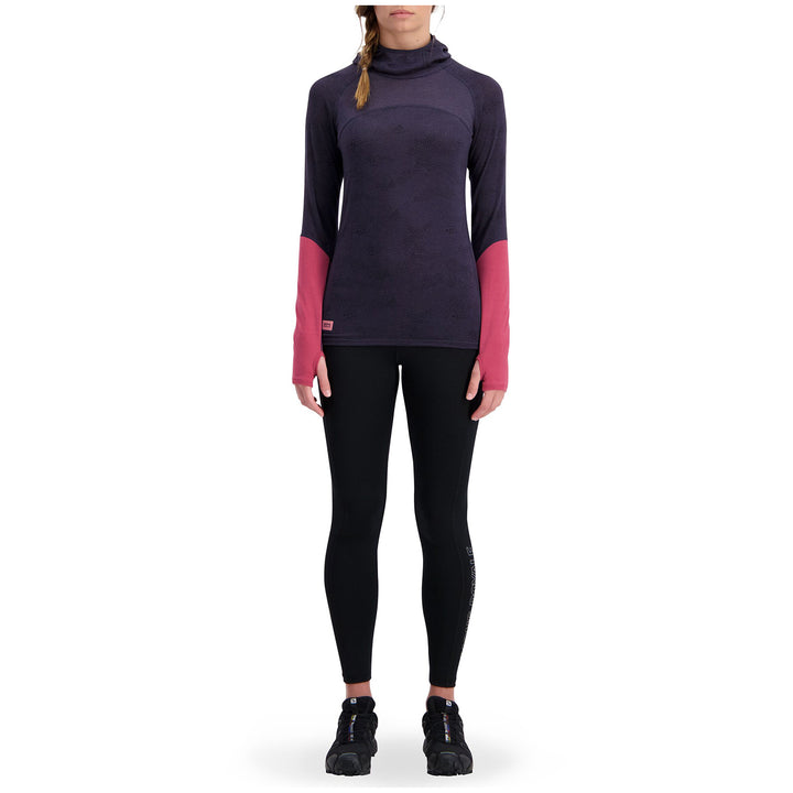 MONS ROYALE Bella Tech Flex Hood - Women's 9 Iron Micro/Rosewood