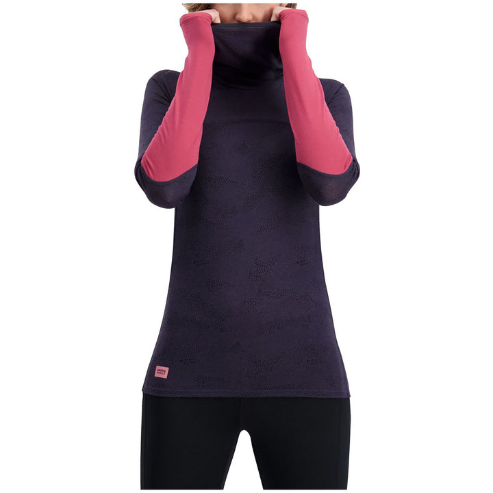 MONS ROYALE Bella Tech Flex Hood - Women's 9 Iron Micro/Rosewood