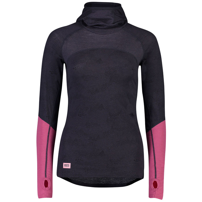 MONS ROYALE Bella Tech Flex Hood - Women's 9 Iron Micro/Rosewood