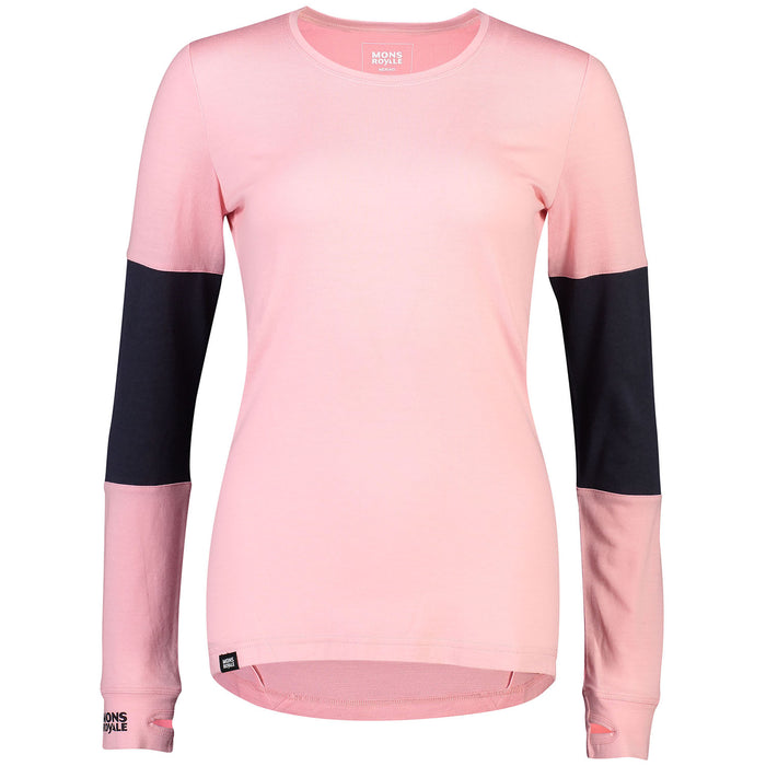 MONS ROYALE Cornice Long Sleeve Top - Women's Rosewater/9 Iron