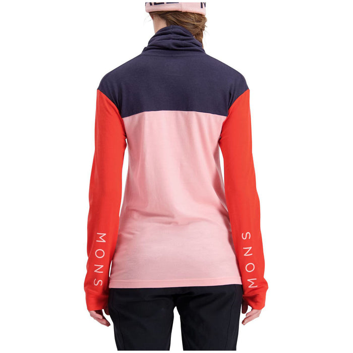 MONS ROYALE Yotei BF High Neck Top - Women's 9 Iron/Poppy/Rosewater