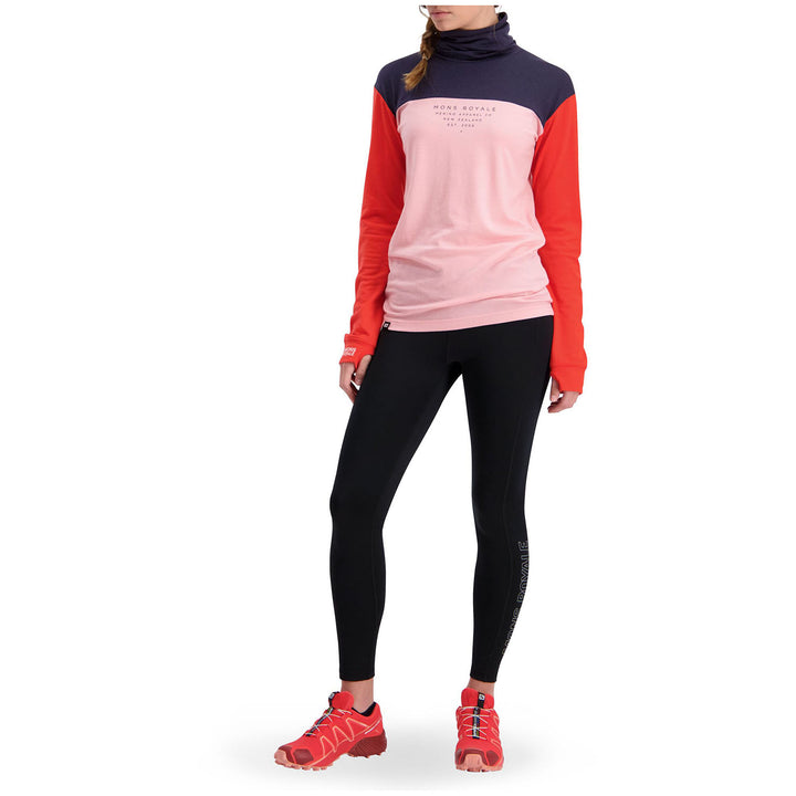 MONS ROYALE Yotei BF High Neck Top - Women's 9 Iron/Poppy/Rosewater