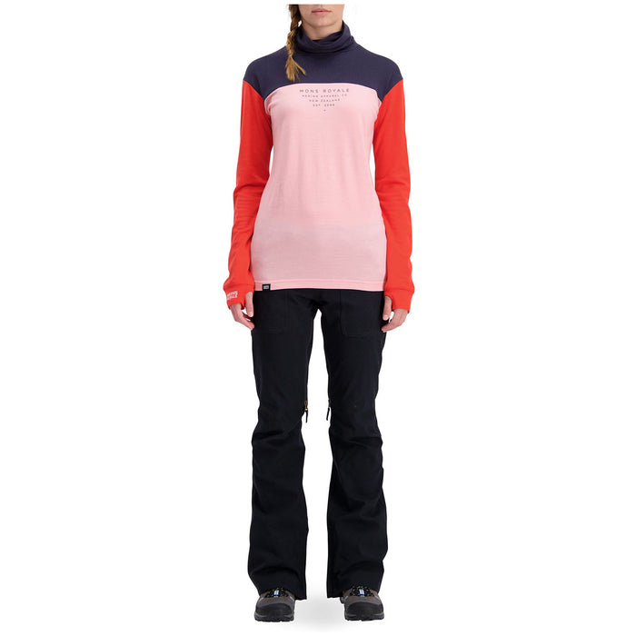 MONS ROYALE Yotei BF High Neck Top - Women's 9 Iron/Poppy/Rosewater