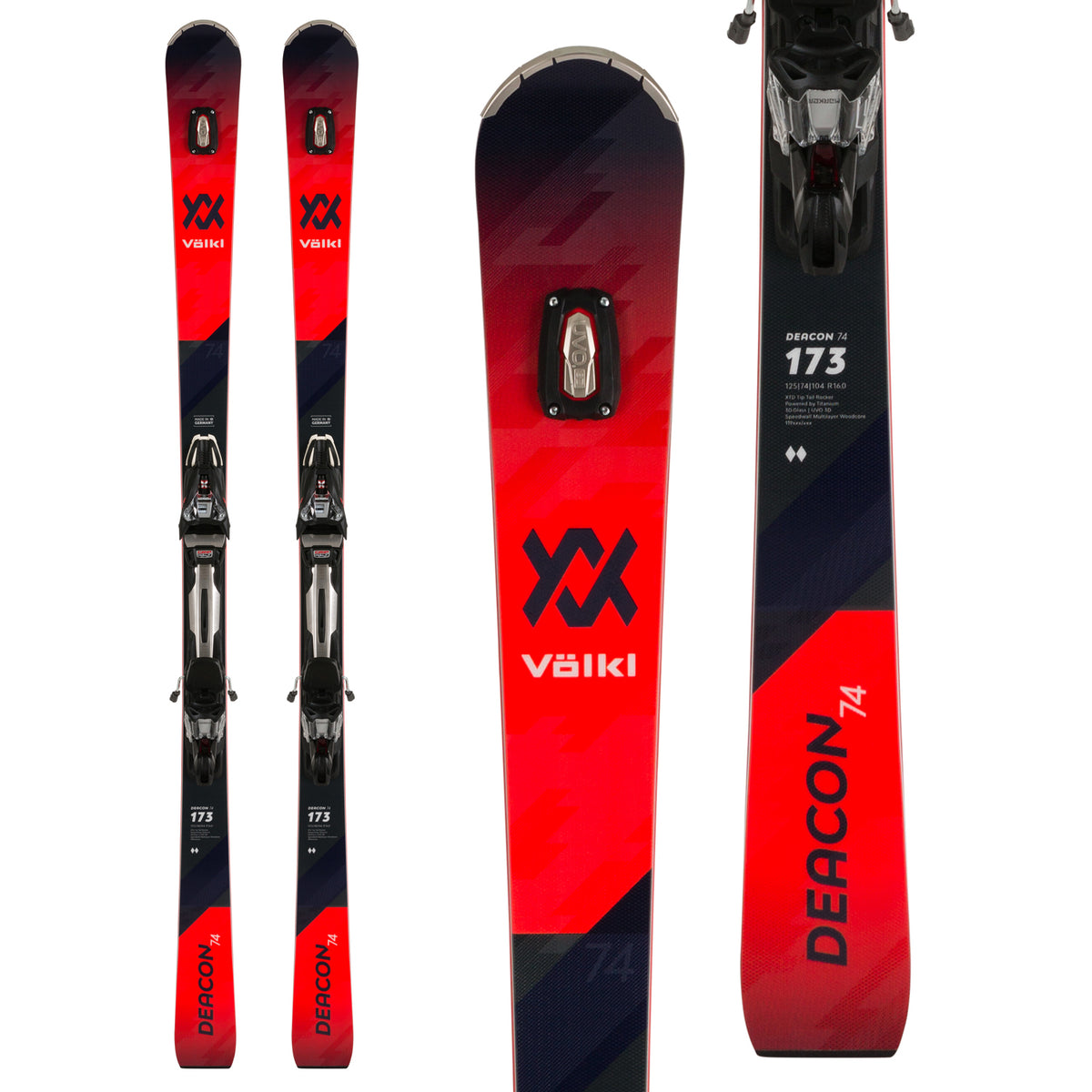 Völkl Deacon 74 Skis + rMotion2 12 GW Bindings 2020