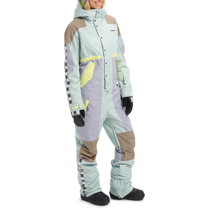 Burton Loyle One Piece Suit - Women's Aqua Gray/Lilac Gray/Timber Wolf/Sunny Lime