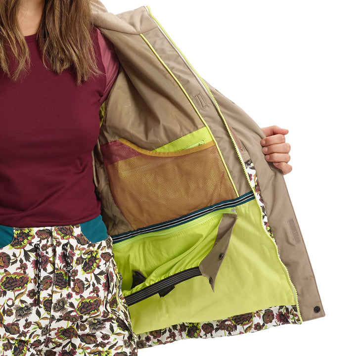 Burton Loyle Parka - Women's Timber Wolf/Sunny Lime/Whit Floral
