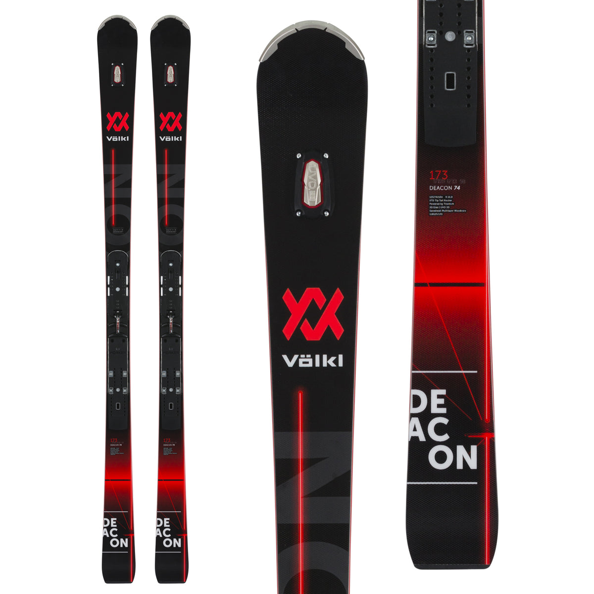 Völkl Deacon 74 Pro Skis + rMotion2 12 GW Bindings 2019