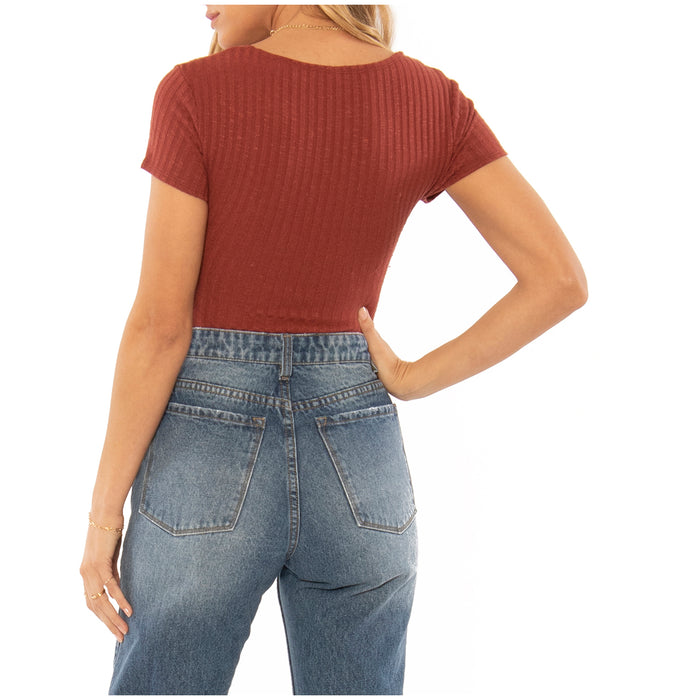 Amuse Society Simone Knit Bodysuit - Women's Fig
