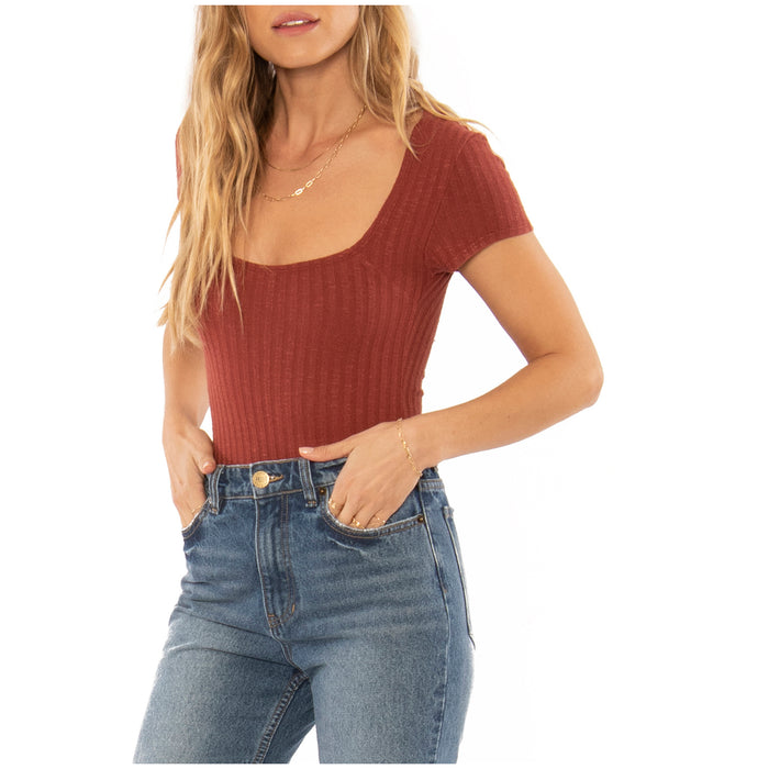 Amuse Society Simone Knit Bodysuit - Women's Fig