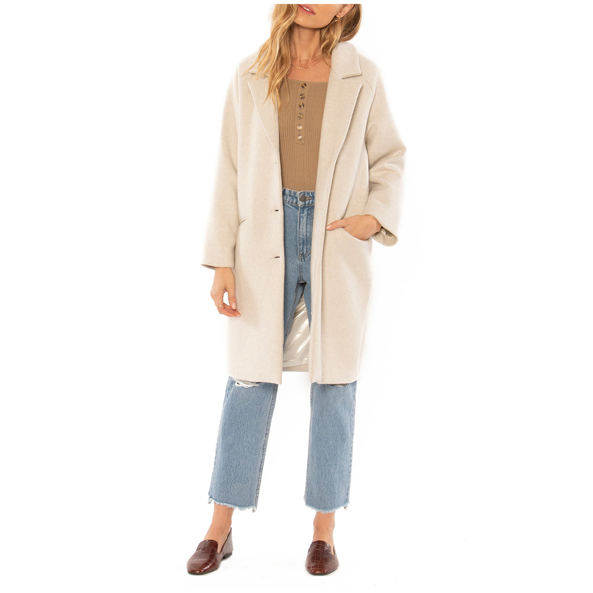 Amuse Society Siena Wool Coat - Women's Oatmeal
