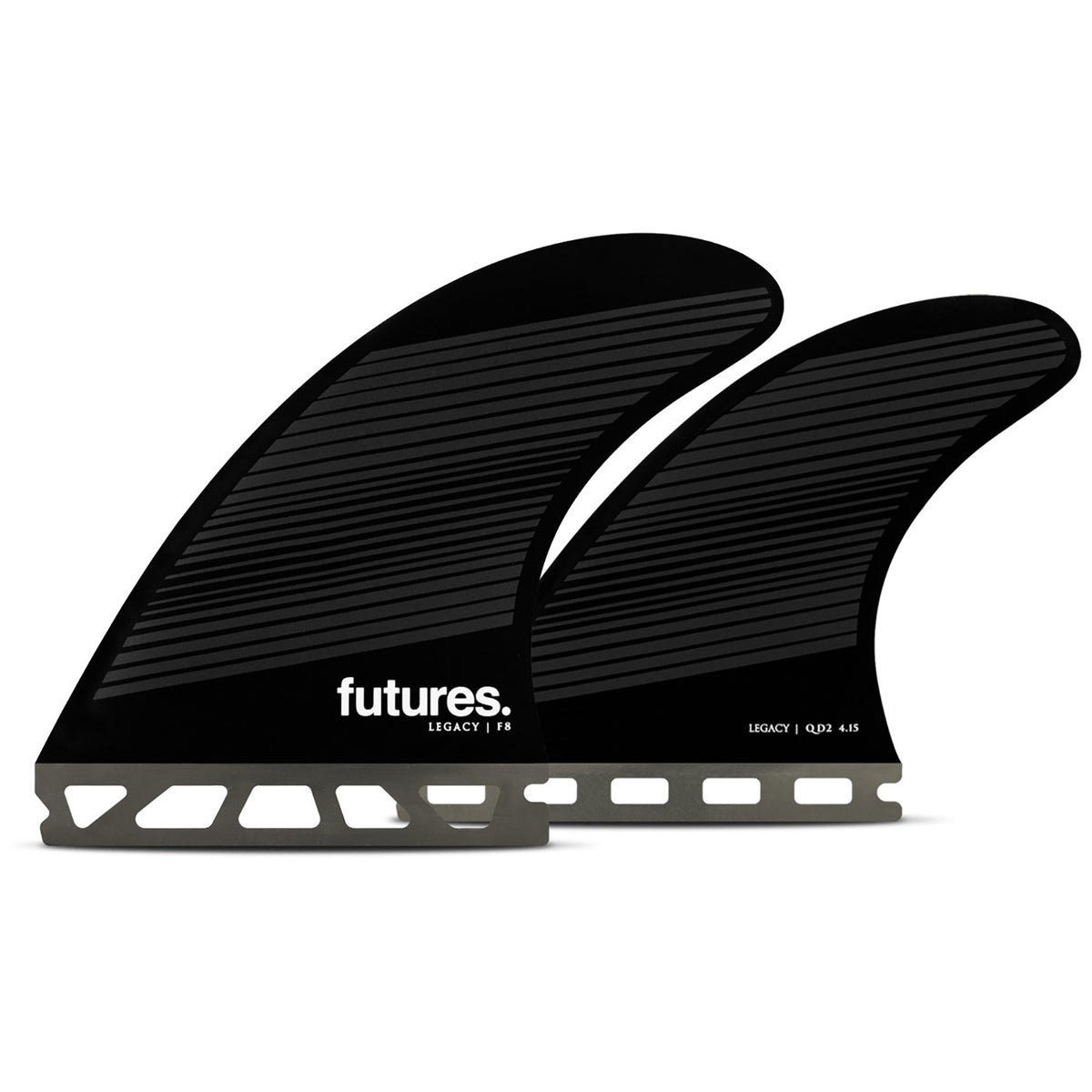 Futures Legacy F8 Large Quad Fin Set Gray/Black