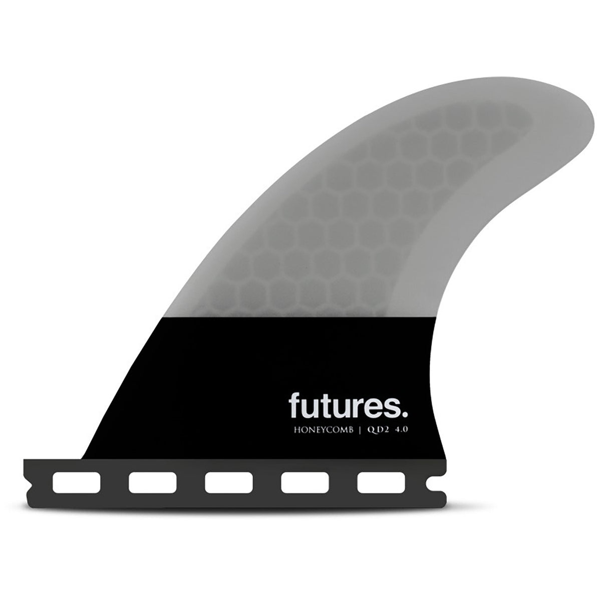 Futures Legacy QD2 4.00 Flat Medium Quad Fin Pair Grey Black