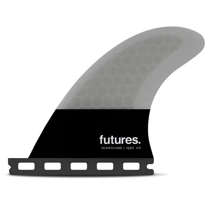 Futures Legacy QD2 4.00 Flat Medium Quad Fin Pair Grey Black