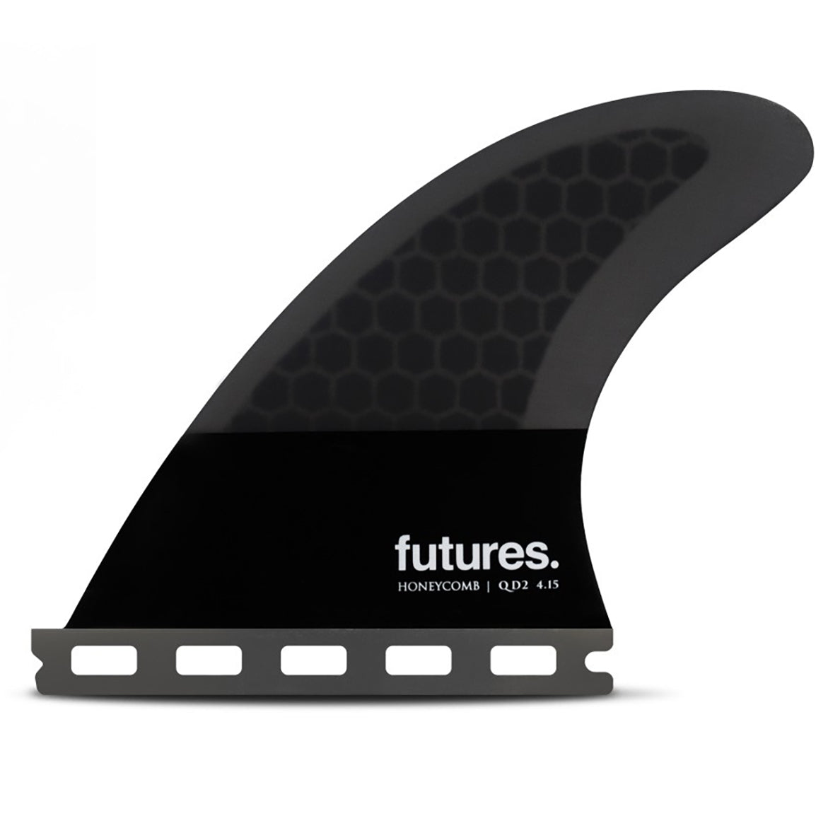 Futures Legacy QD2 4.15 Flat Large Quad Fin Pair Dark Grey/Black