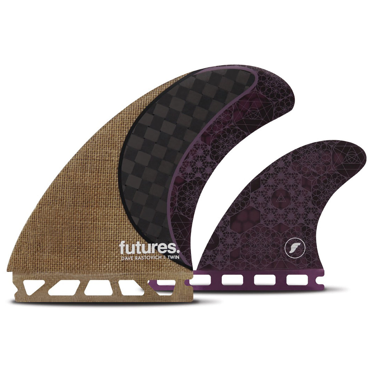 Futures Rasta Twin+1 Fin Set Jute/Carbon/Purple