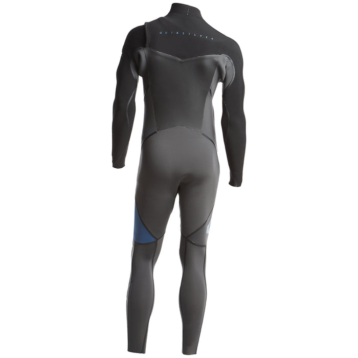 Quiksilver 4/3 Syncro+ Chest Zip Wetsuit Black/Jet Black/Cascade Blue
