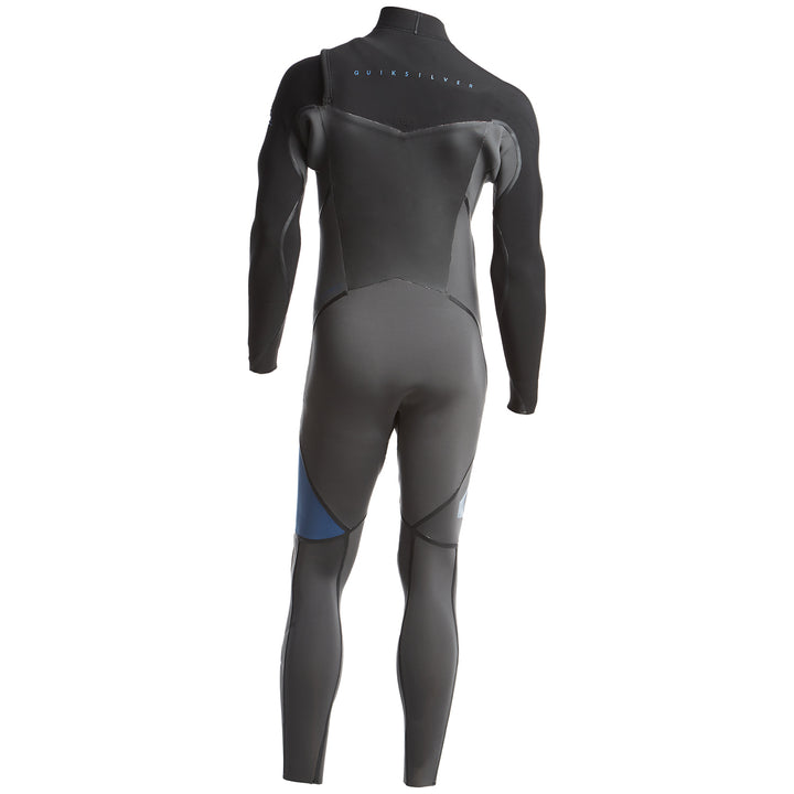Quiksilver 4/3 Syncro+ Chest Zip Wetsuit Black/Jet Black/Cascade Blue