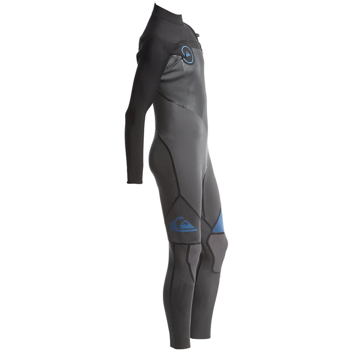 Quiksilver 4/3 Syncro+ Chest Zip Wetsuit Black/Jet Black/Cascade Blue