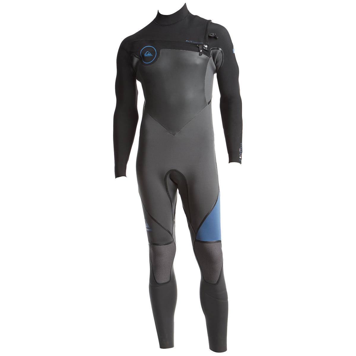 Quiksilver 4/3 Syncro+ Chest Zip Wetsuit Black/Jet Black/Cascade Blue