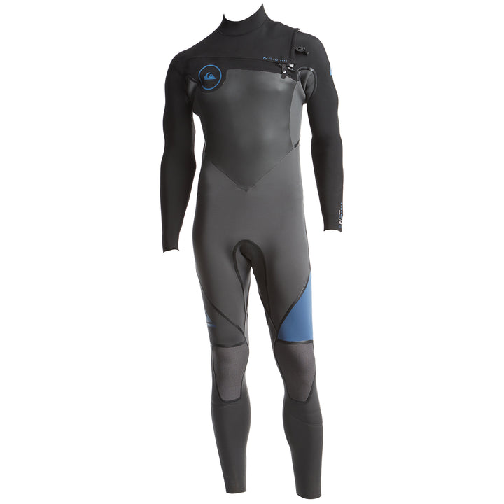 Quiksilver 4/3 Syncro+ Chest Zip Wetsuit Black/Jet Black/Cascade Blue