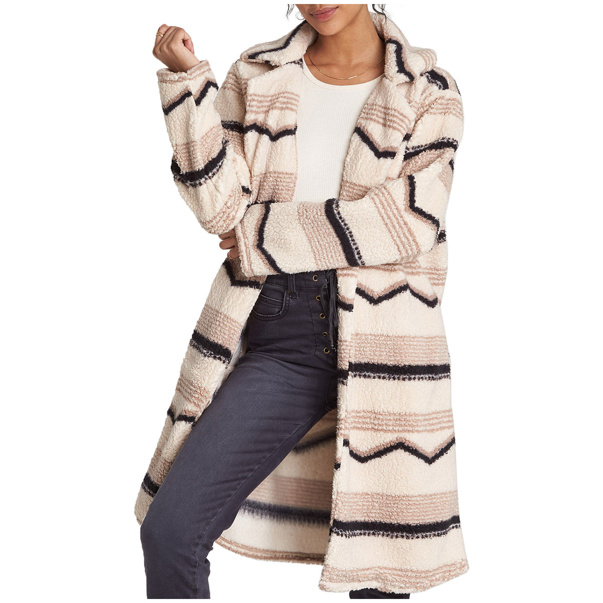 Billabong Montreal Longline Sherpa Jacket - Women's Neutral