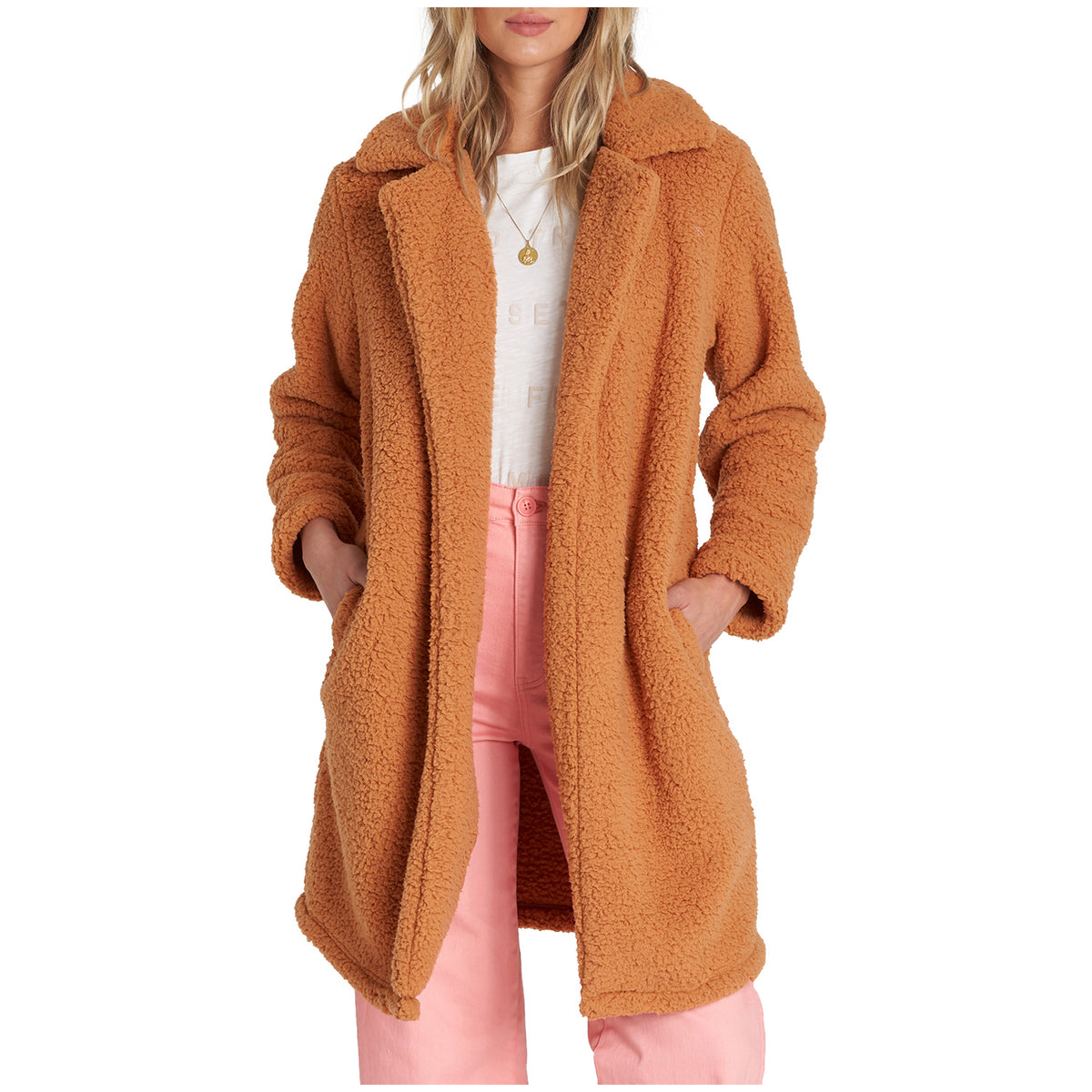 Billabong Montreal Longline Sherpa Jacket - Women's Carmel