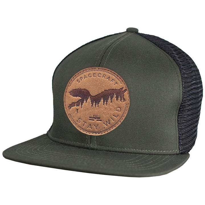 Spacecraft Wild Flat Brim Trucker Hat Olive - Coyote